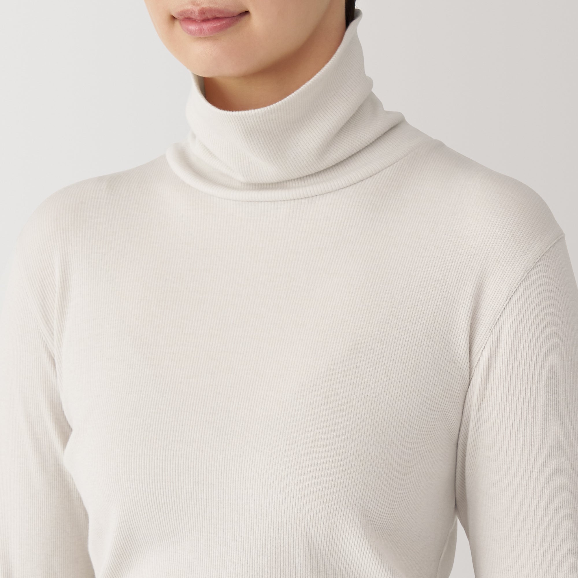 Women's Soy Fibre Blend Ribbed Turtleneck Long Sleeve T-Shirt