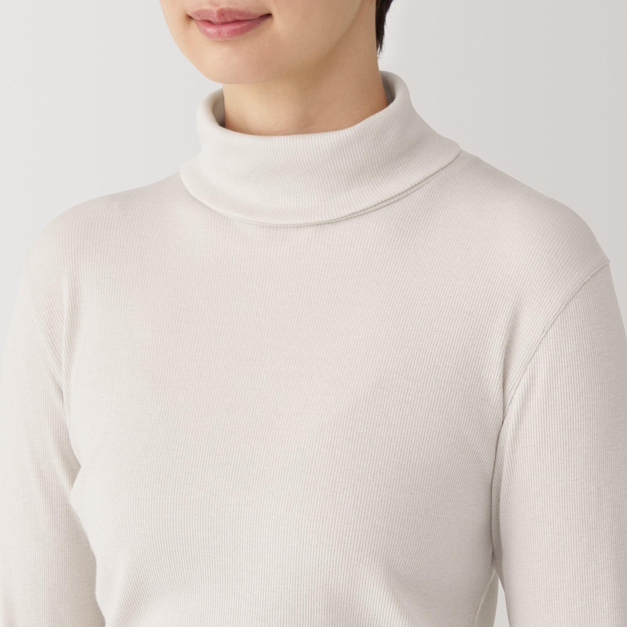 Women's Soy Fibre Blend Ribbed Turtleneck Long Sleeve T-Shirt