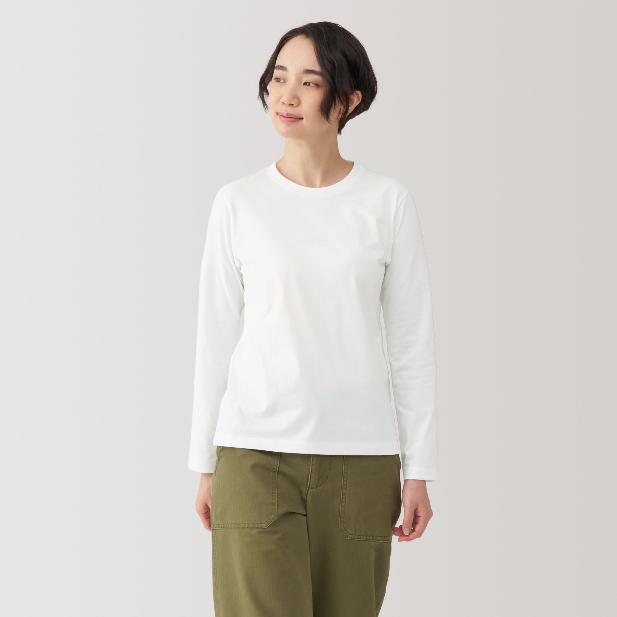 Women's Jersey Crew Neck Long Sleeve Striped T-Shirt