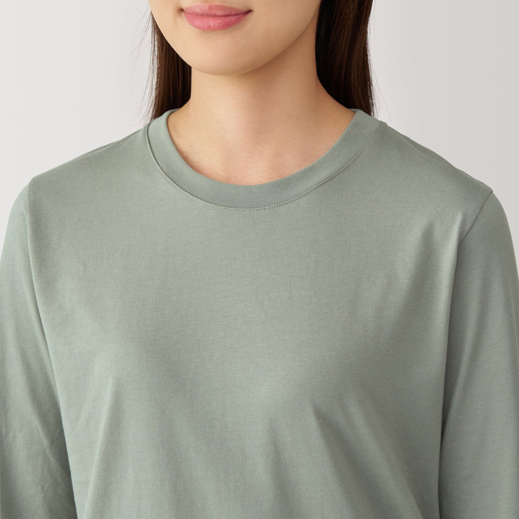 Women's Jersey Crew Neck Long Sleeve Striped T-Shirt