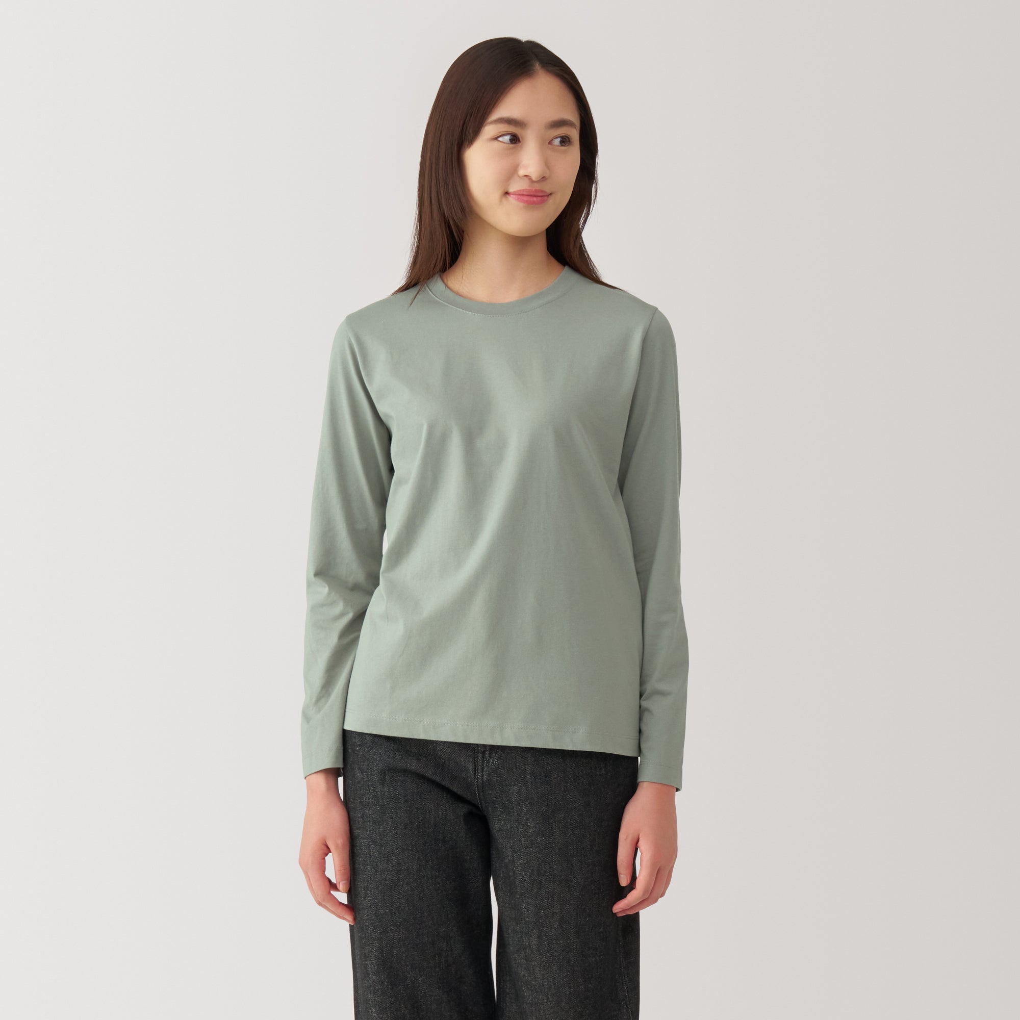 Women's Jersey Crew Neck Long Sleeve Striped T-Shirt