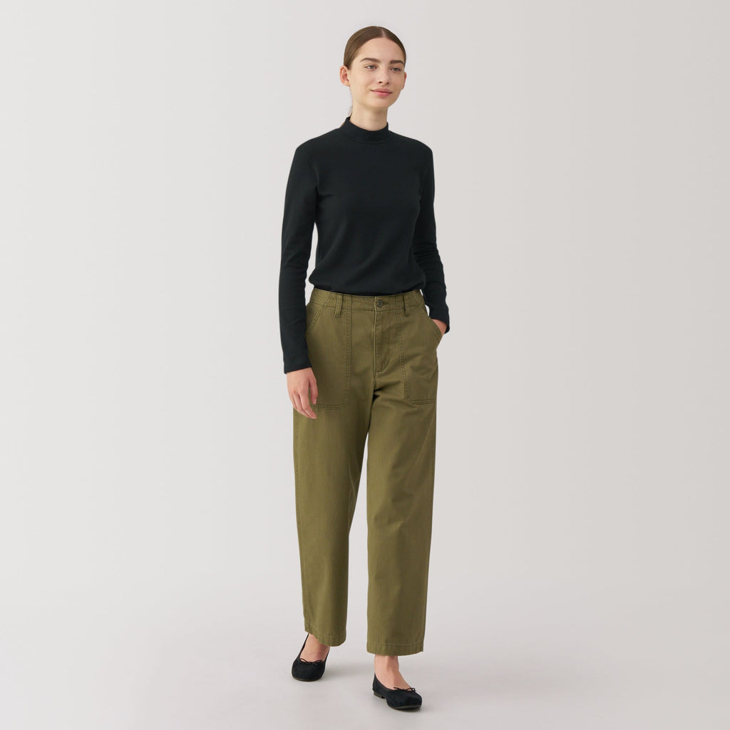 Women's Brushed Ribbed High Neck Long Sleeve T-Shirt