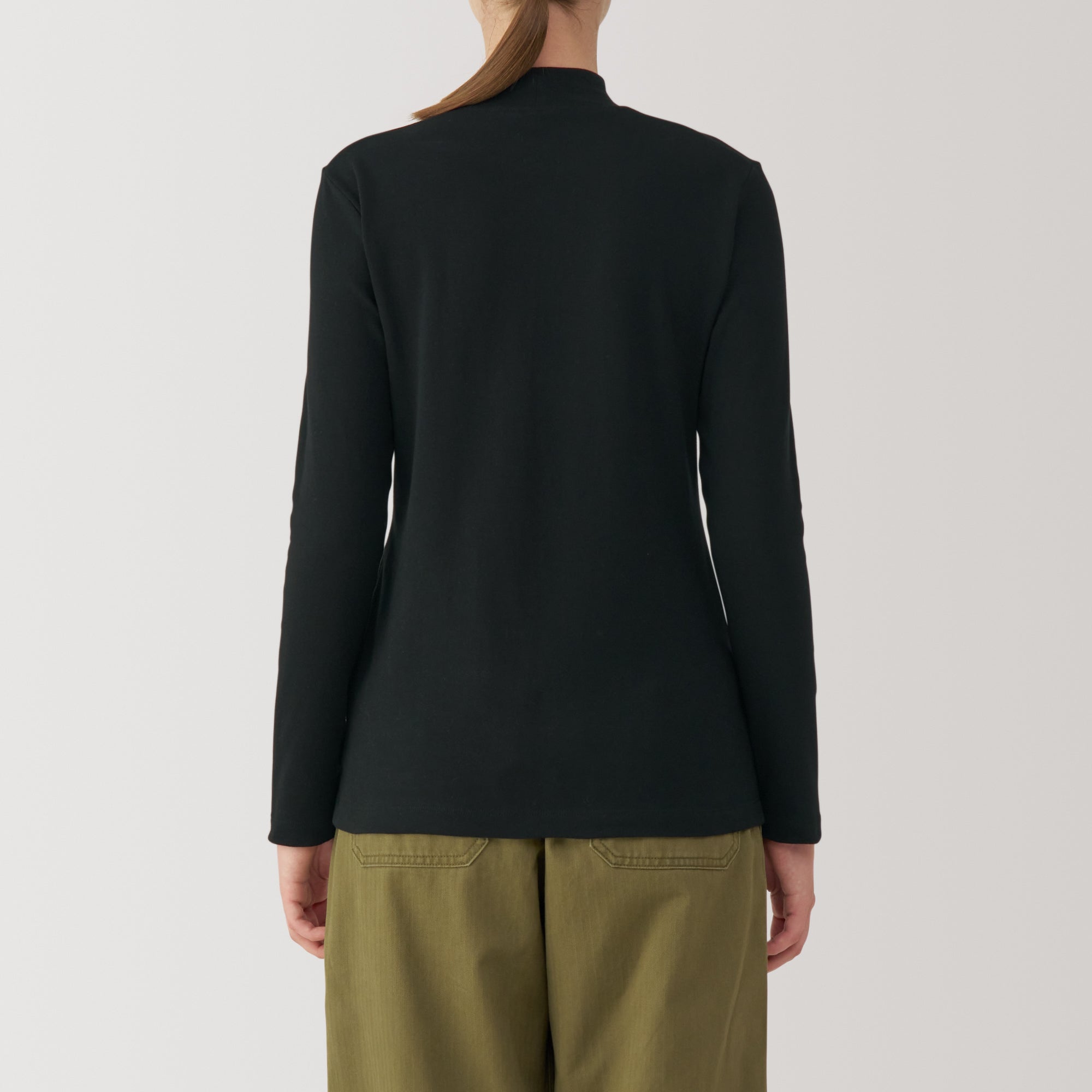 Women's Brushed Ribbed High Neck Long Sleeve T-Shirt