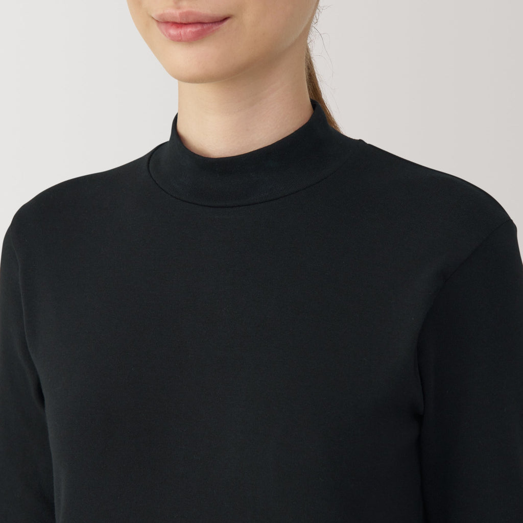 Women's Brushed Ribbed High Neck Long Sleeve T-Shirt