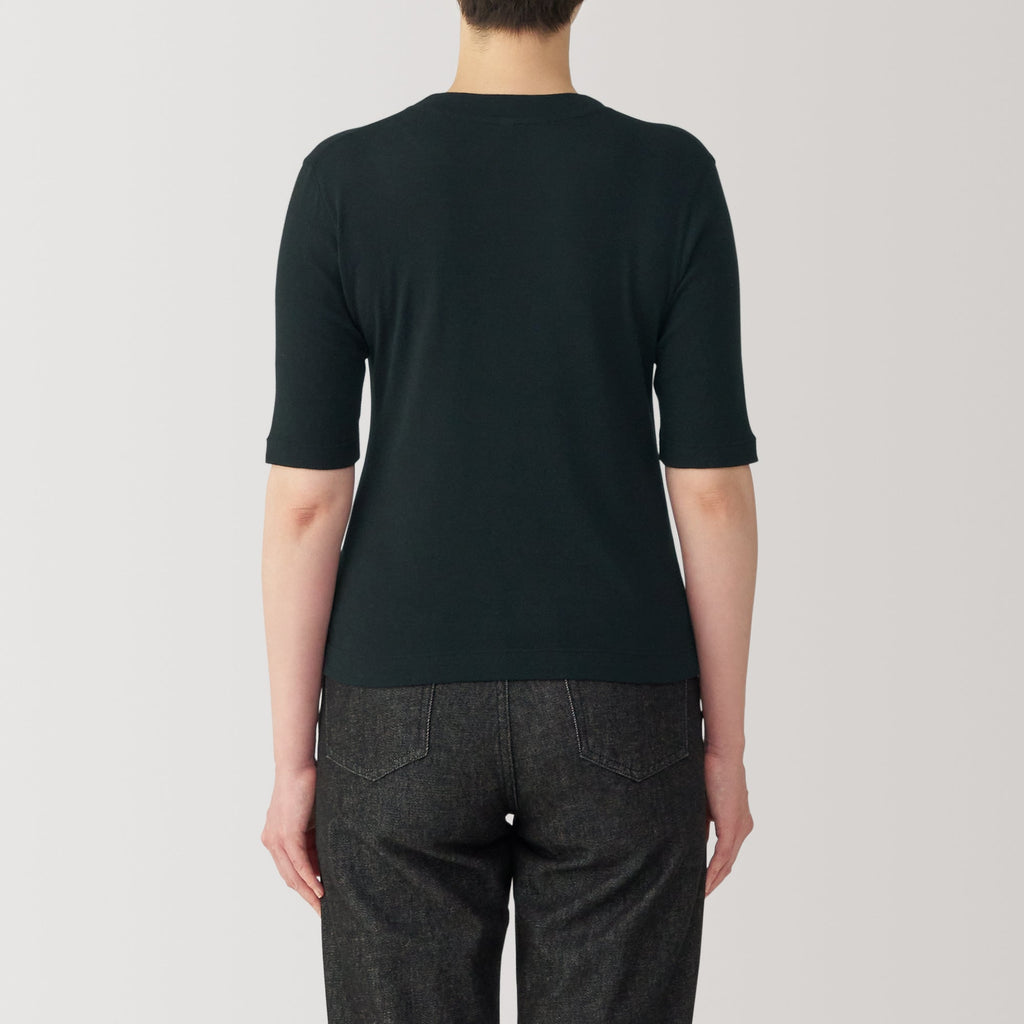 Women's Soy Fiber Blend Ribbed Crewneck Half Sleeve T-Shirt