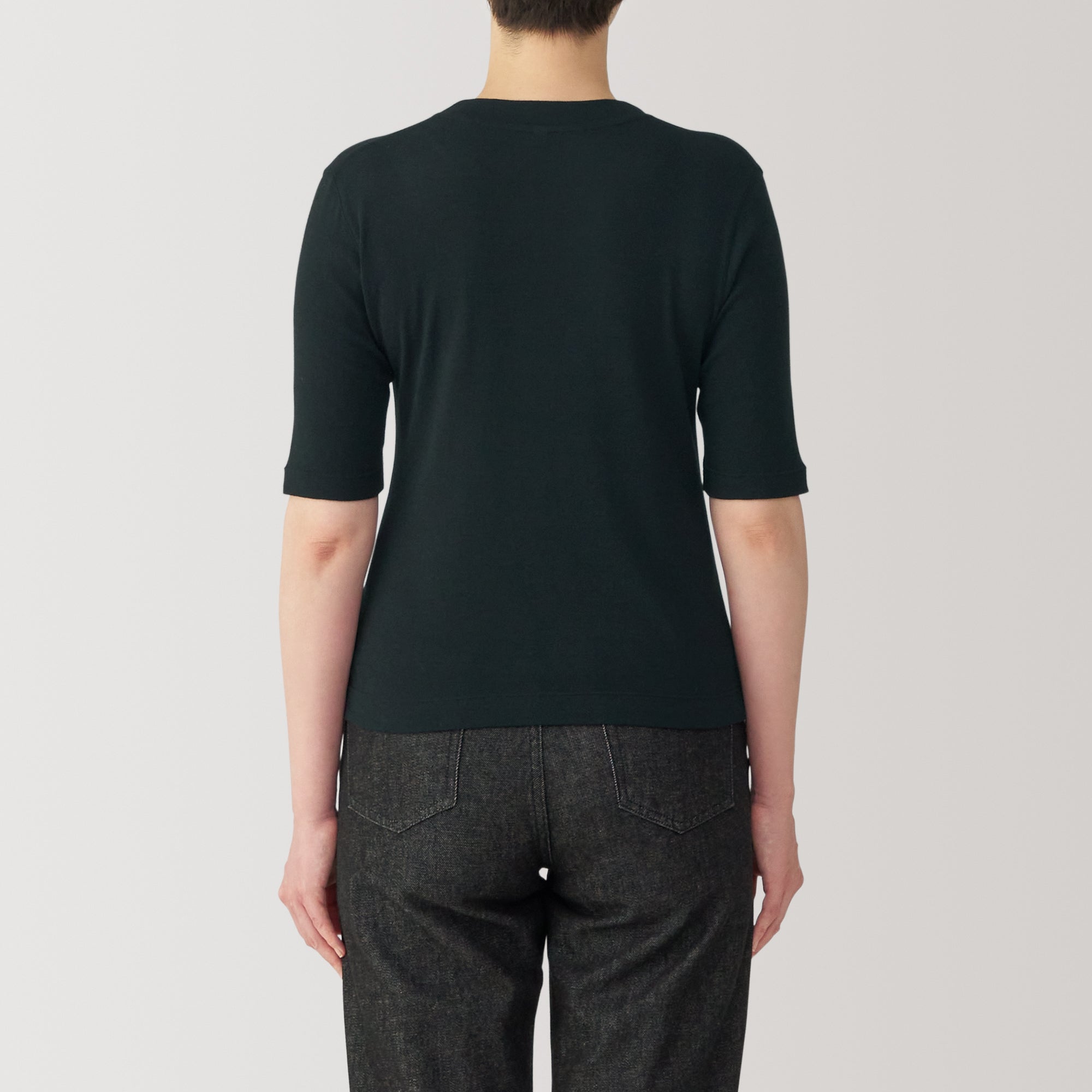 Women's Soy Fiber Blend Ribbed Crewneck Half Sleeve T-Shirt