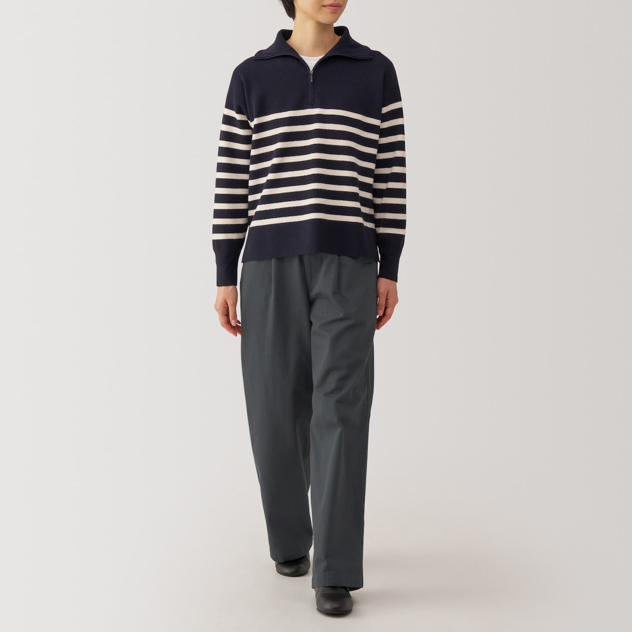 Women's Slub Yarn Chino Darted Wide Pants