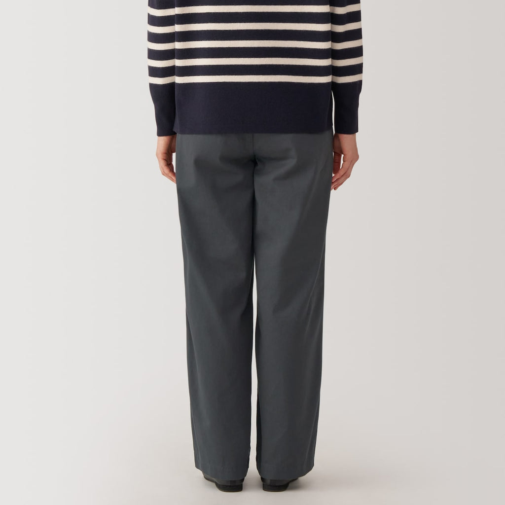 Women's Slub Yarn Chino Darted Wide Pants