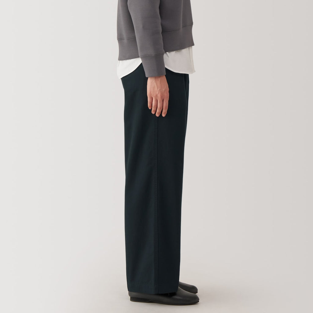 Women's Slub Yarn Chino Darted Wide Pants