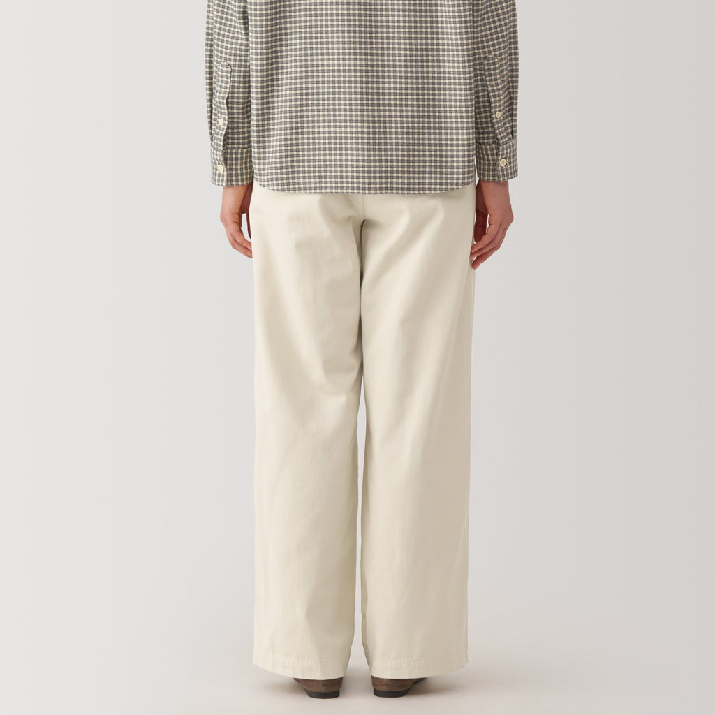 Slub Yarn Chino Darted Wide Pants
