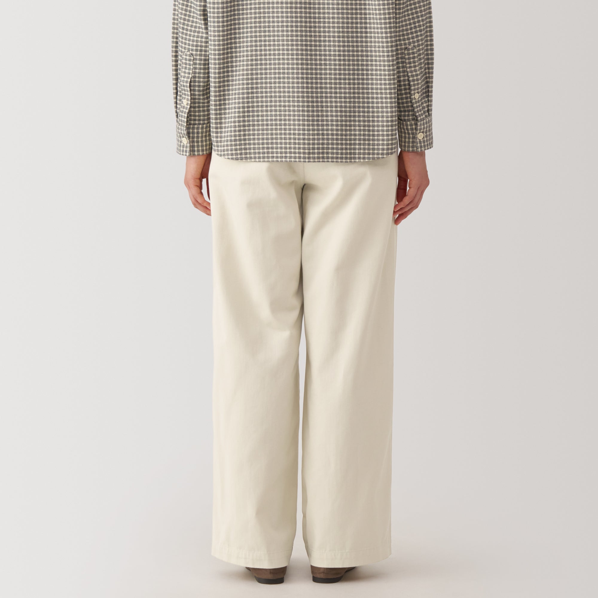 Slub Yarn Chino Darted Wide Pants