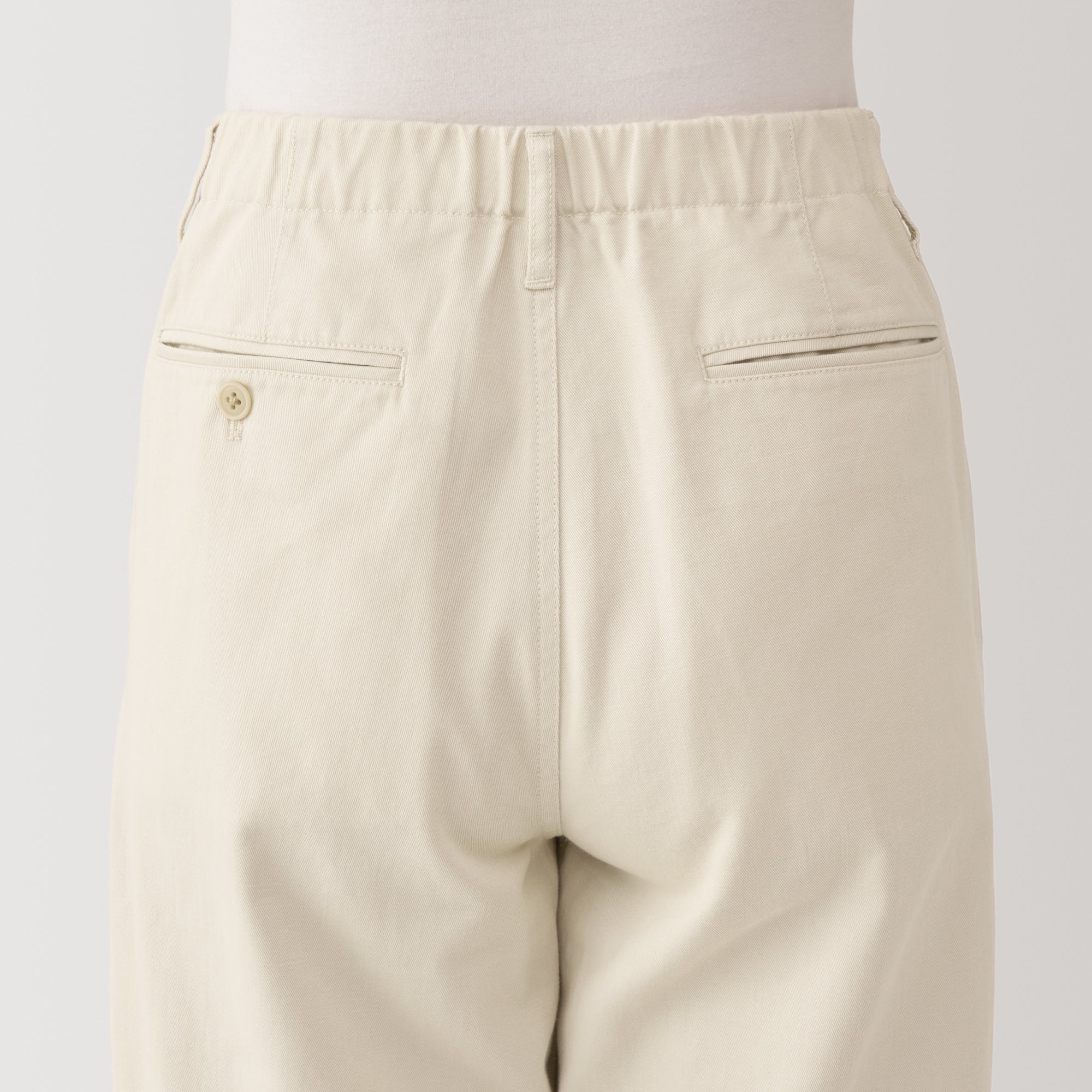 Slub Yarn Chino Darted Wide Pants