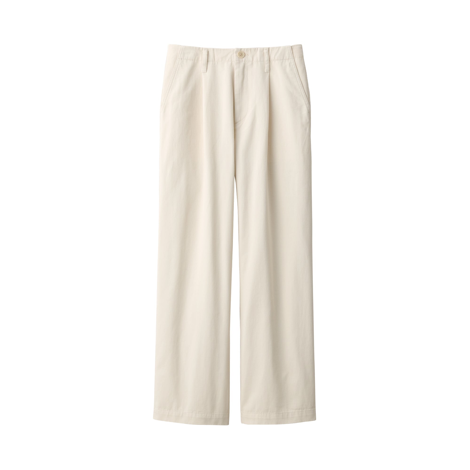 Slub Yarn Chino Darted Wide Pants