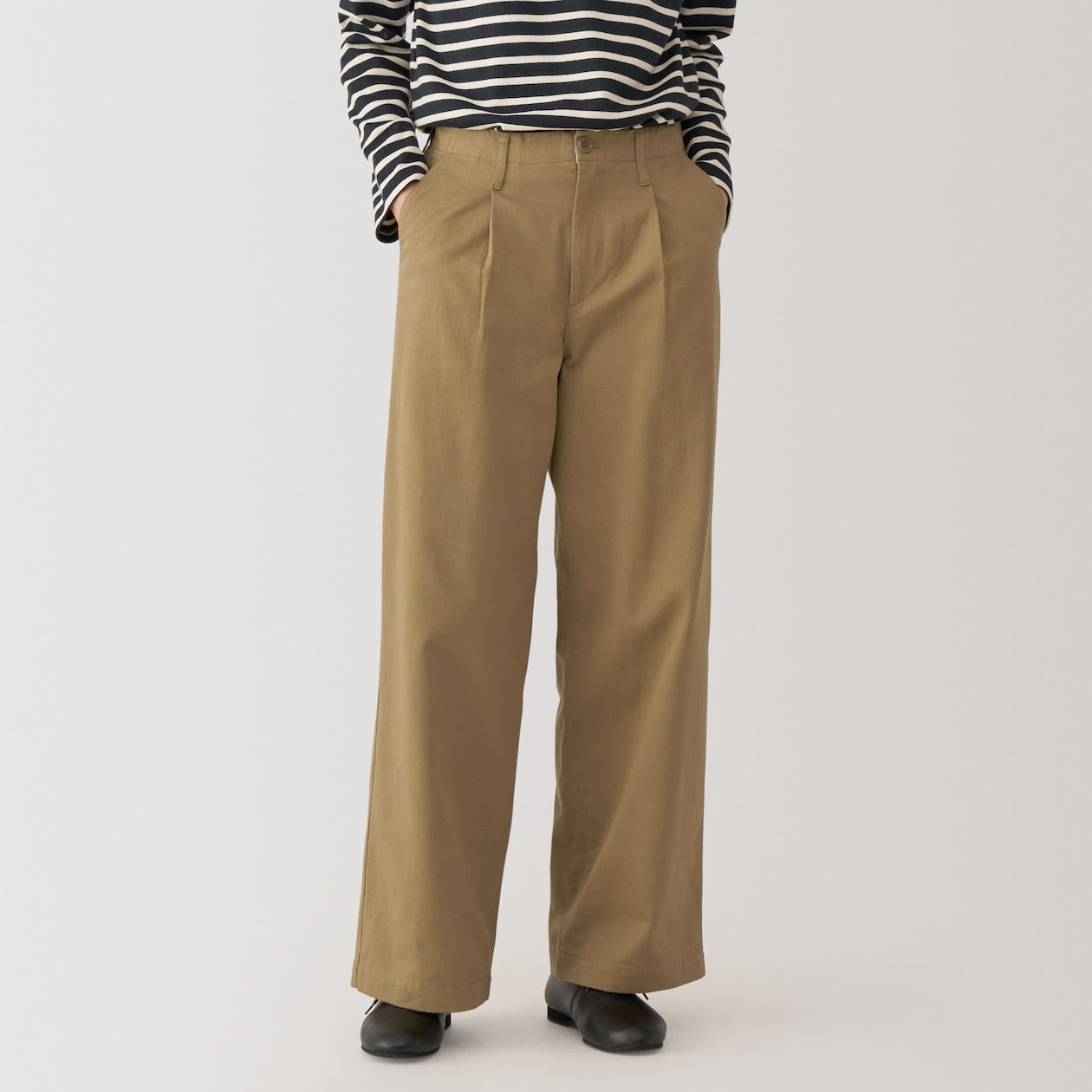 Women's Slub Yarn Chino Darted Wide Pants