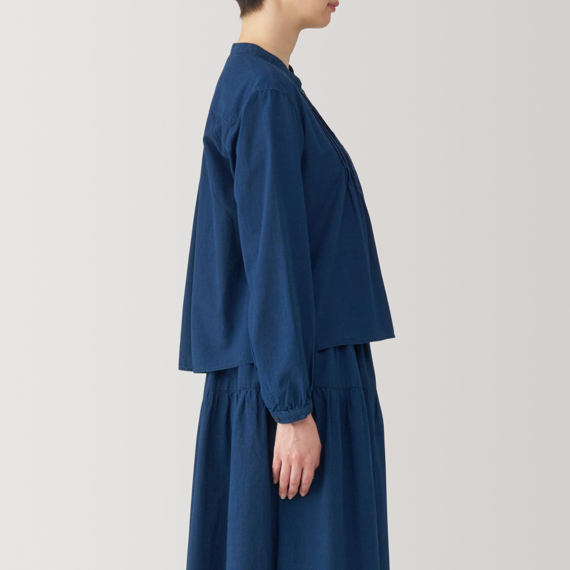 Women's Cotton Voile Indigo Blouse