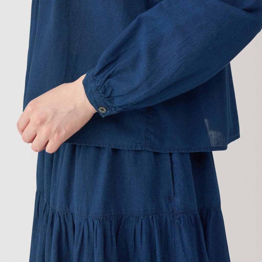 Women's Cotton Voile Indigo Blouse