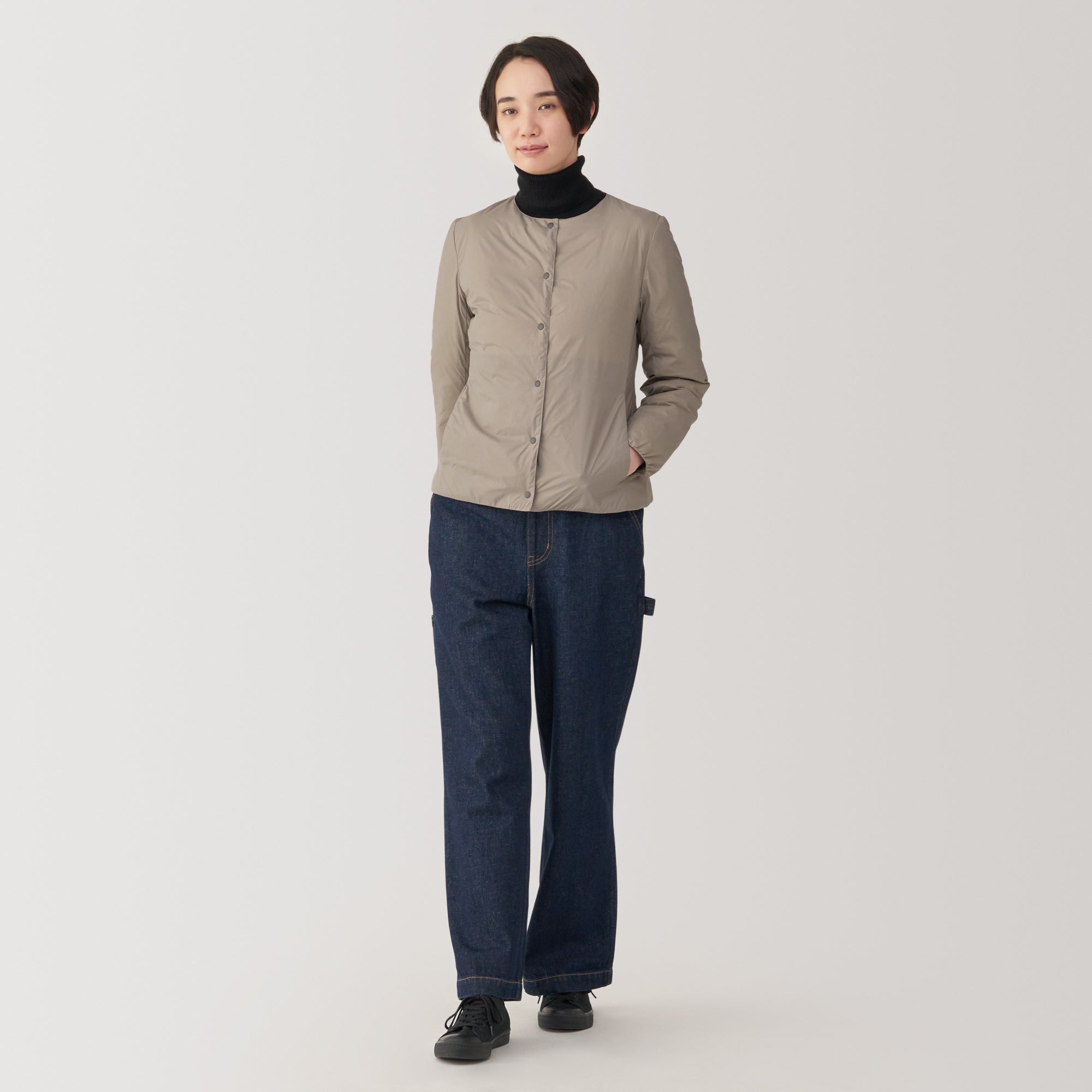 Women's Lightweight Down Collarless Jacket