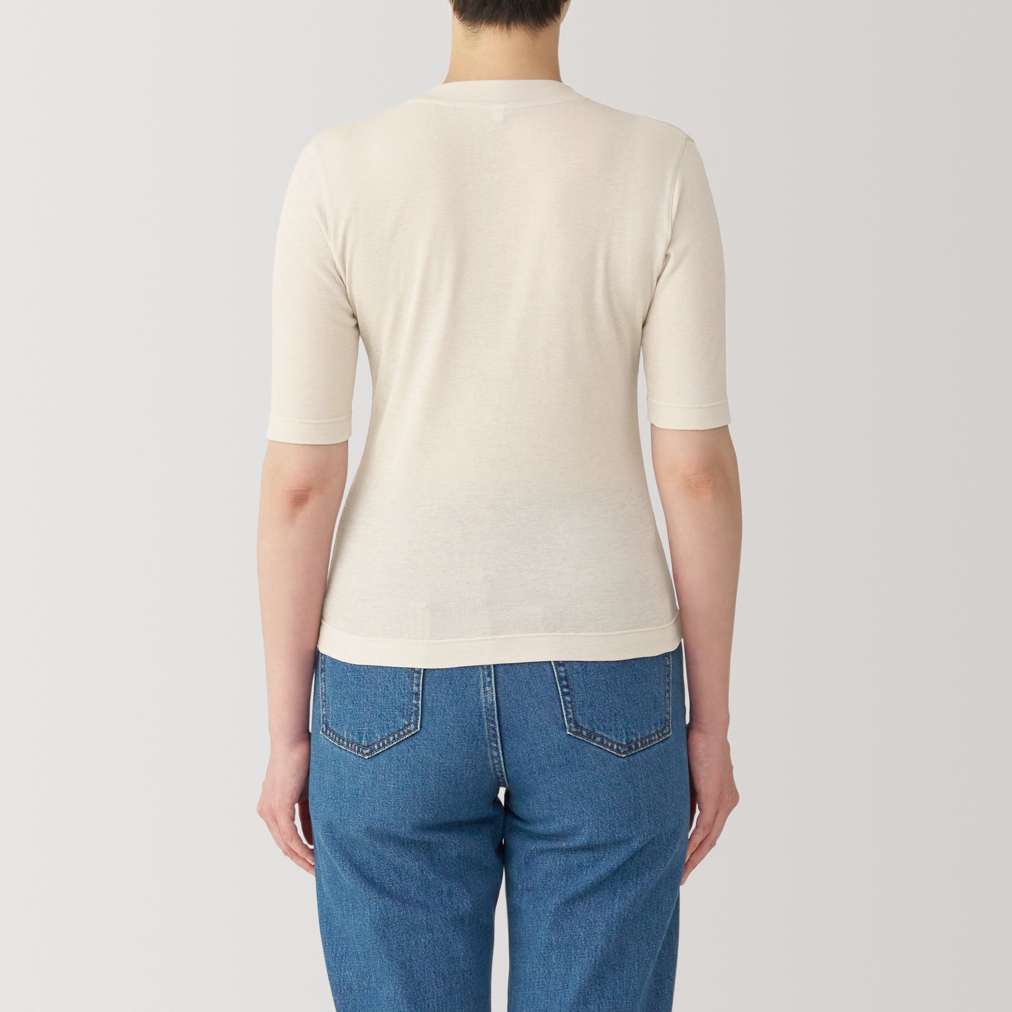 Women's Soy Fiber Blend Ribbed Crewneck Half Sleeve T-Shirt