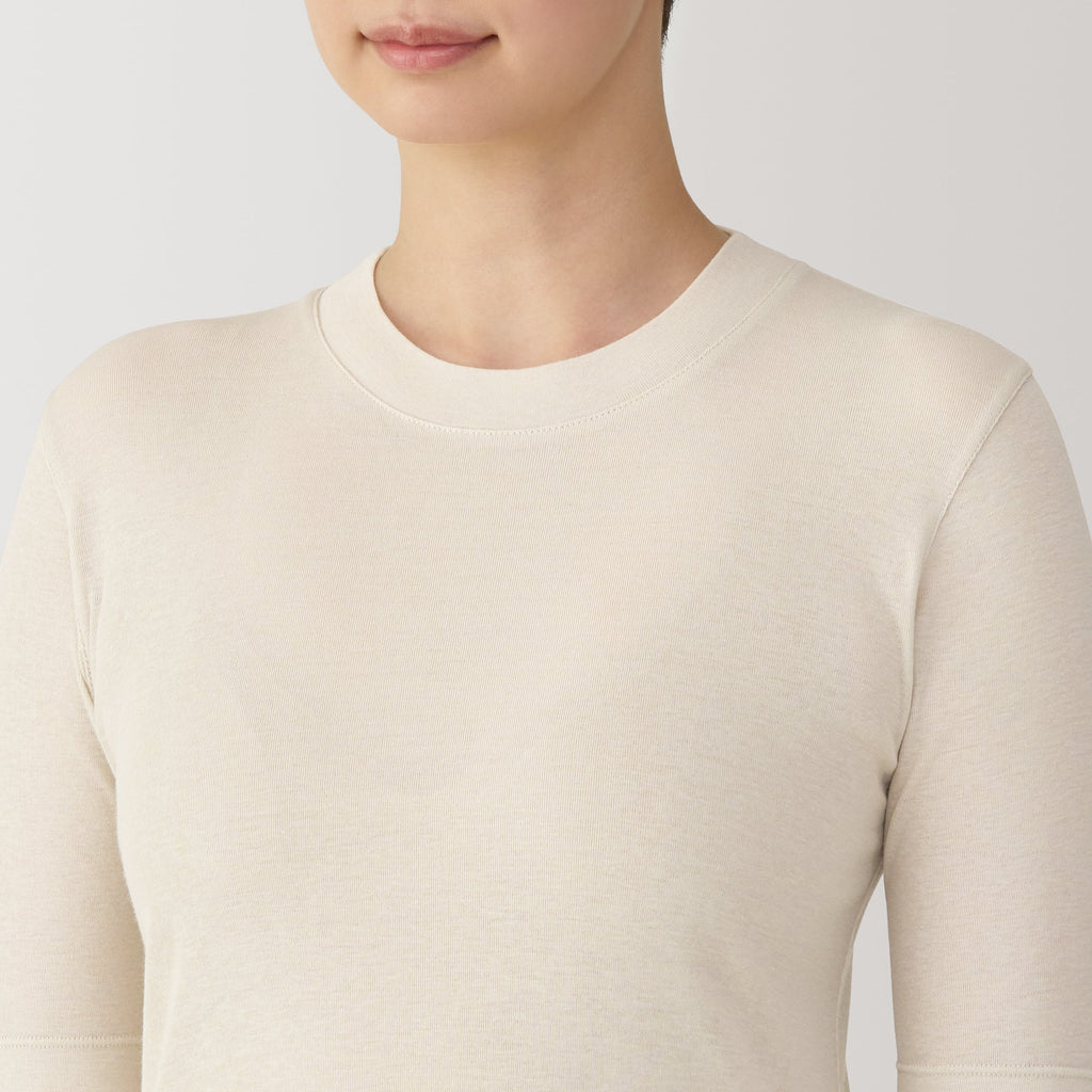 Women's Soy Fiber Blend Ribbed Crewneck Half Sleeve T-Shirt