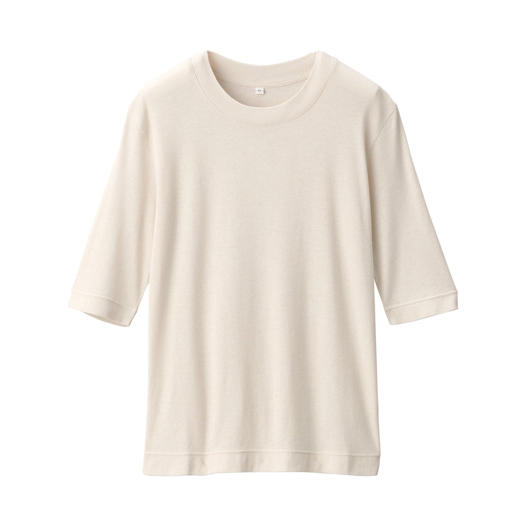 Women's Soy Fiber Blend Ribbed Crewneck Half Sleeve T-Shirt