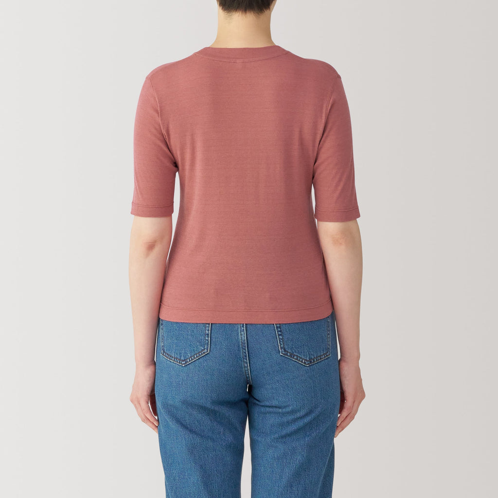 Women's Soy Fiber Blend Ribbed Crewneck Half Sleeve T-Shirt