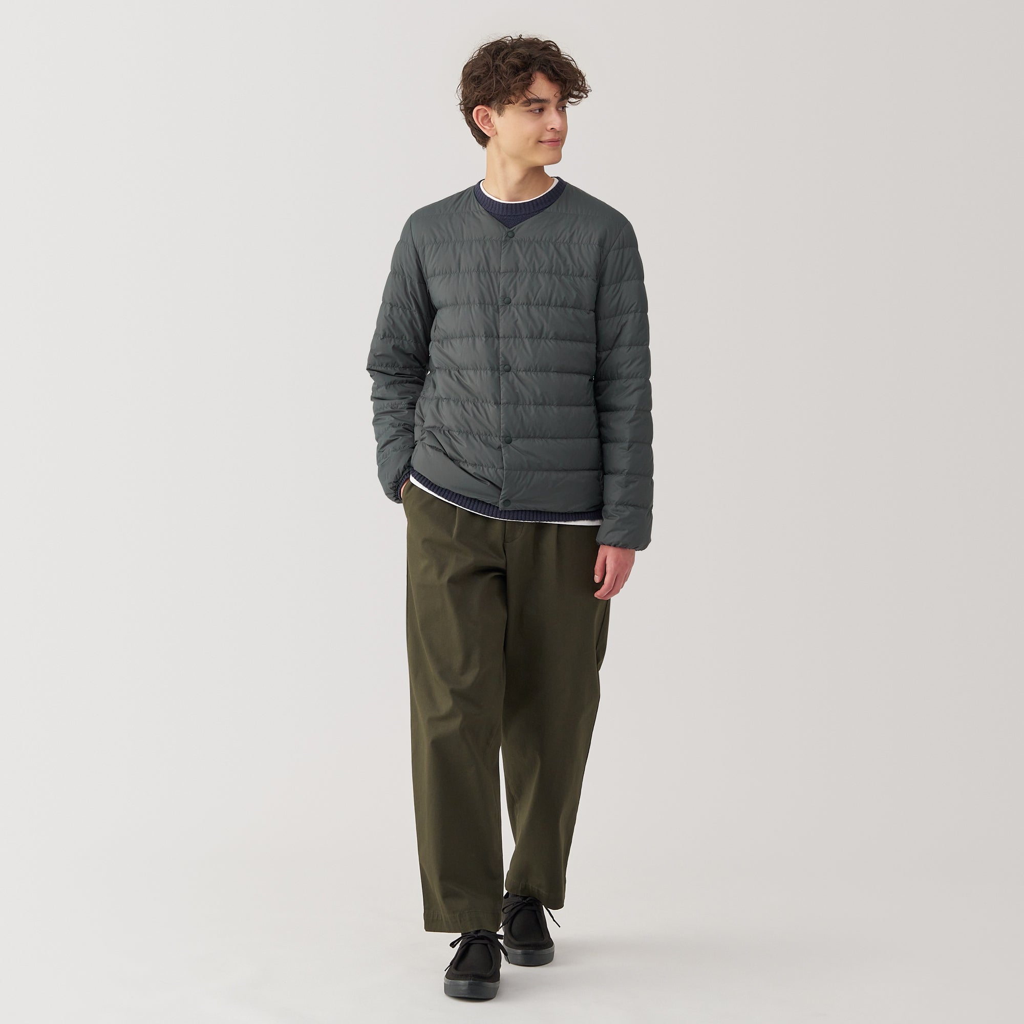 Men's Lightweight Down Collarless Jacket