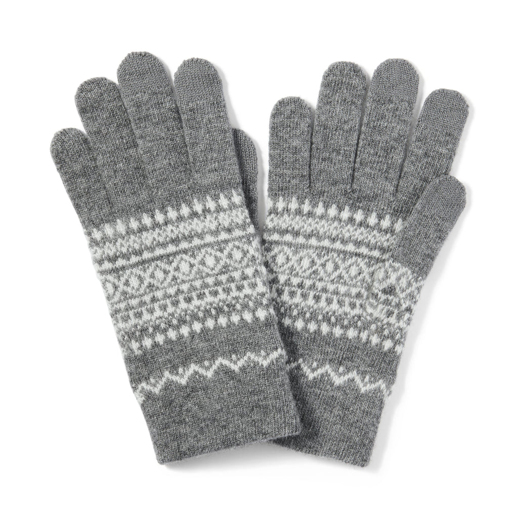 Wool Blend Patterned Touchscreen Gloves