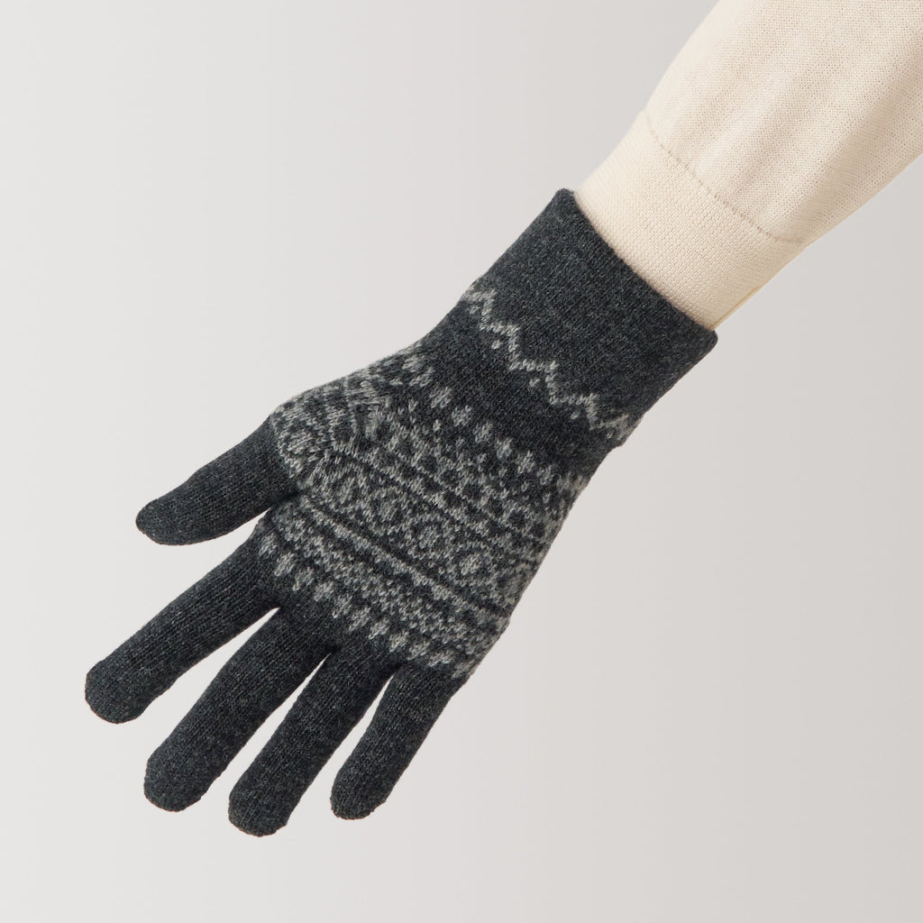 Wool Blend Patterned Touchscreen Gloves