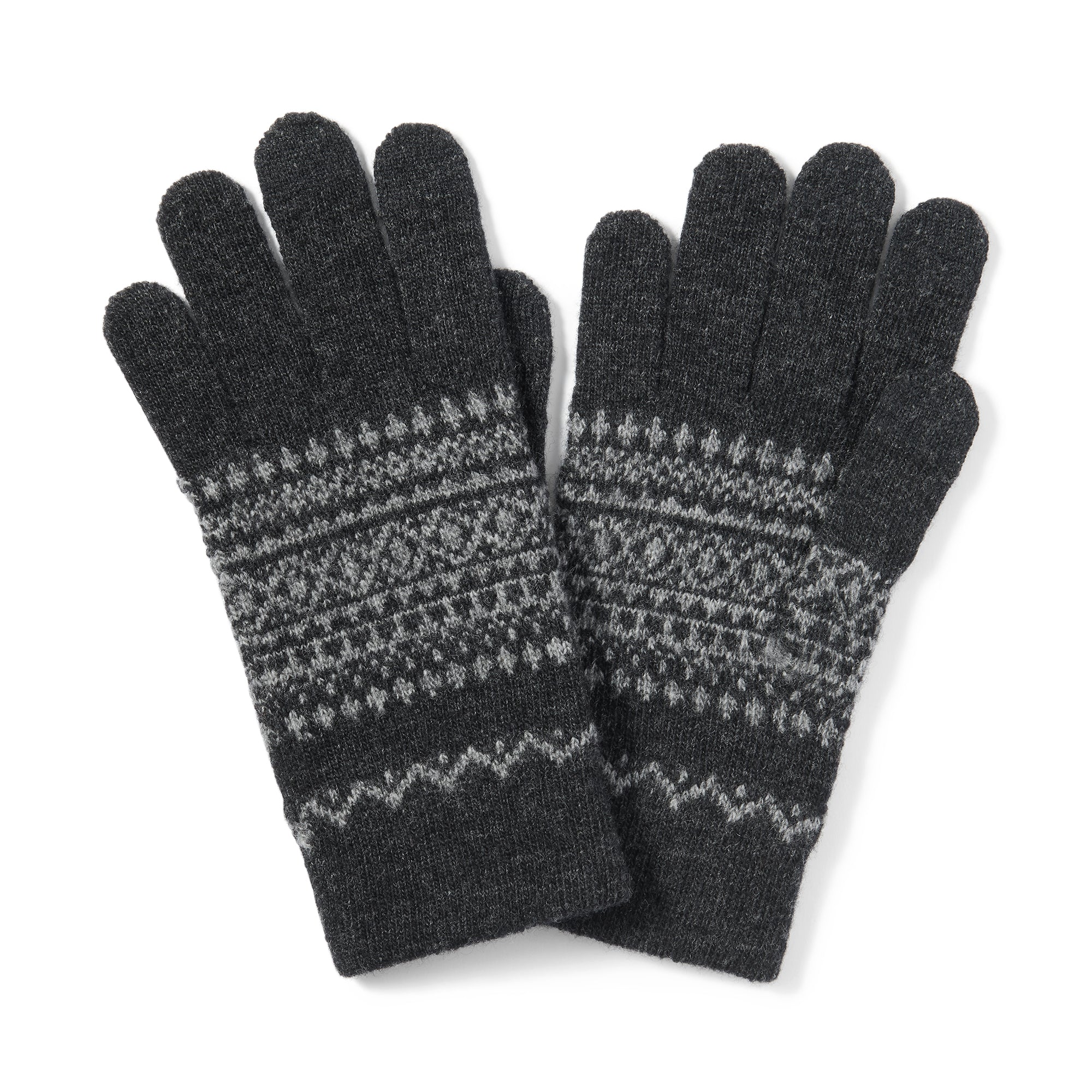 Wool Blend Patterned Touchscreen Gloves