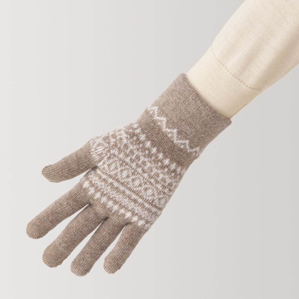 Wool Blend Patterned Touchscreen Gloves