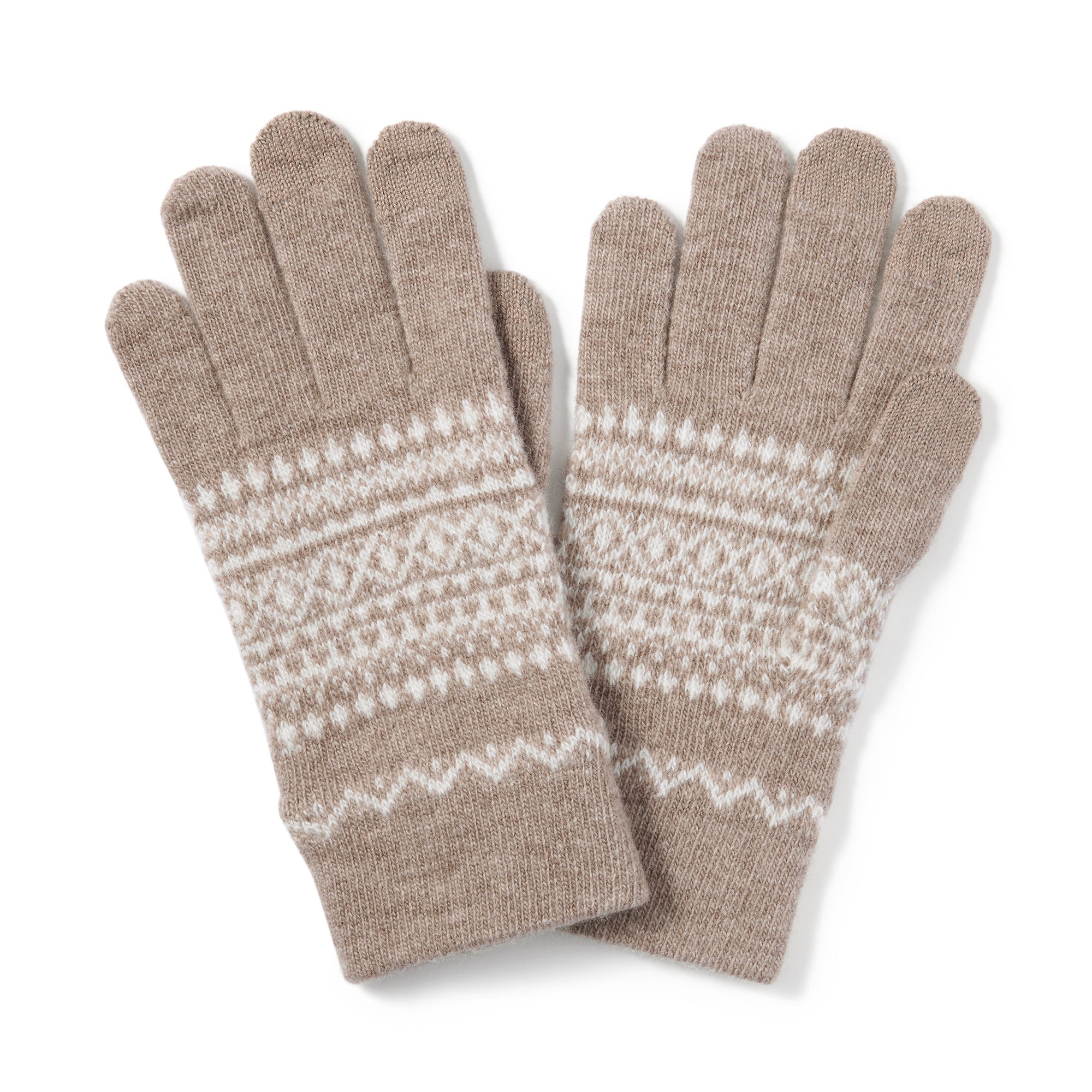 Wool Blend Patterned Touchscreen Gloves