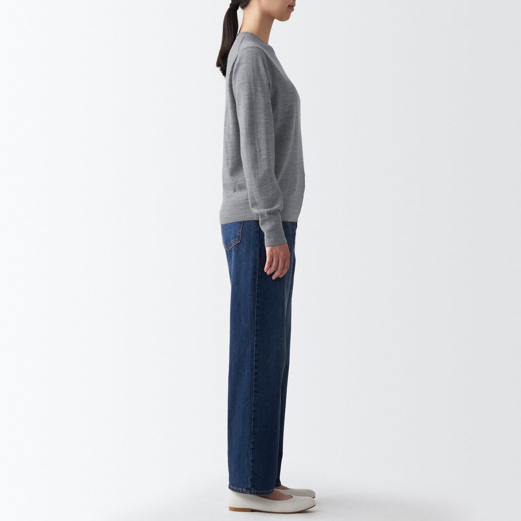 Women's Washable High Gauge Wool Crew Neck Sweater