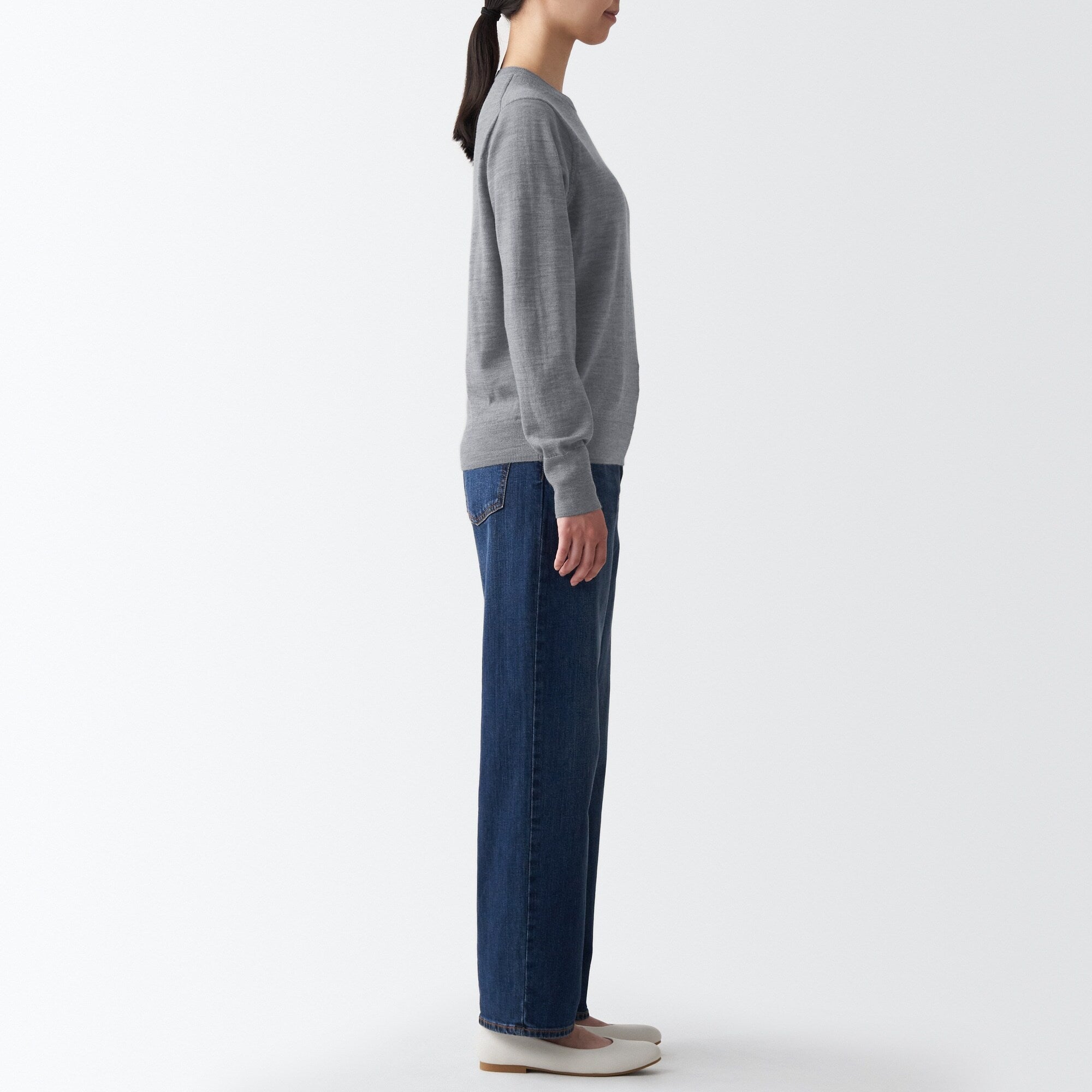 Women's Washable High Gauge Wool Crew Neck Sweater