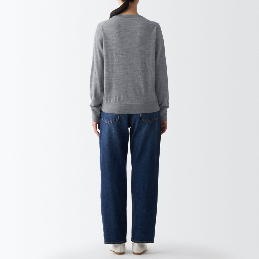 Women's Washable High Gauge Wool Crew Neck Sweater