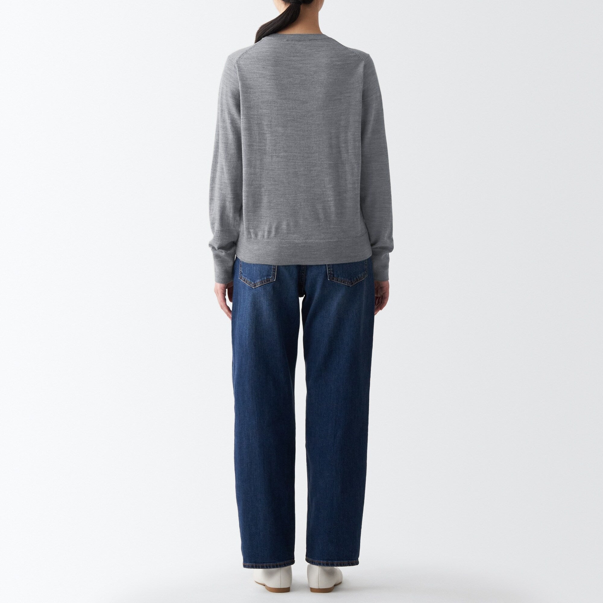 Women's Washable High Gauge Wool Crew Neck Sweater