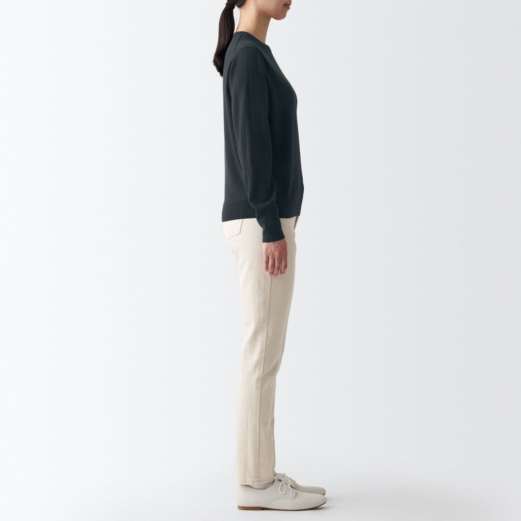 Women's Washable High Gauge Wool Crew Neck Sweater