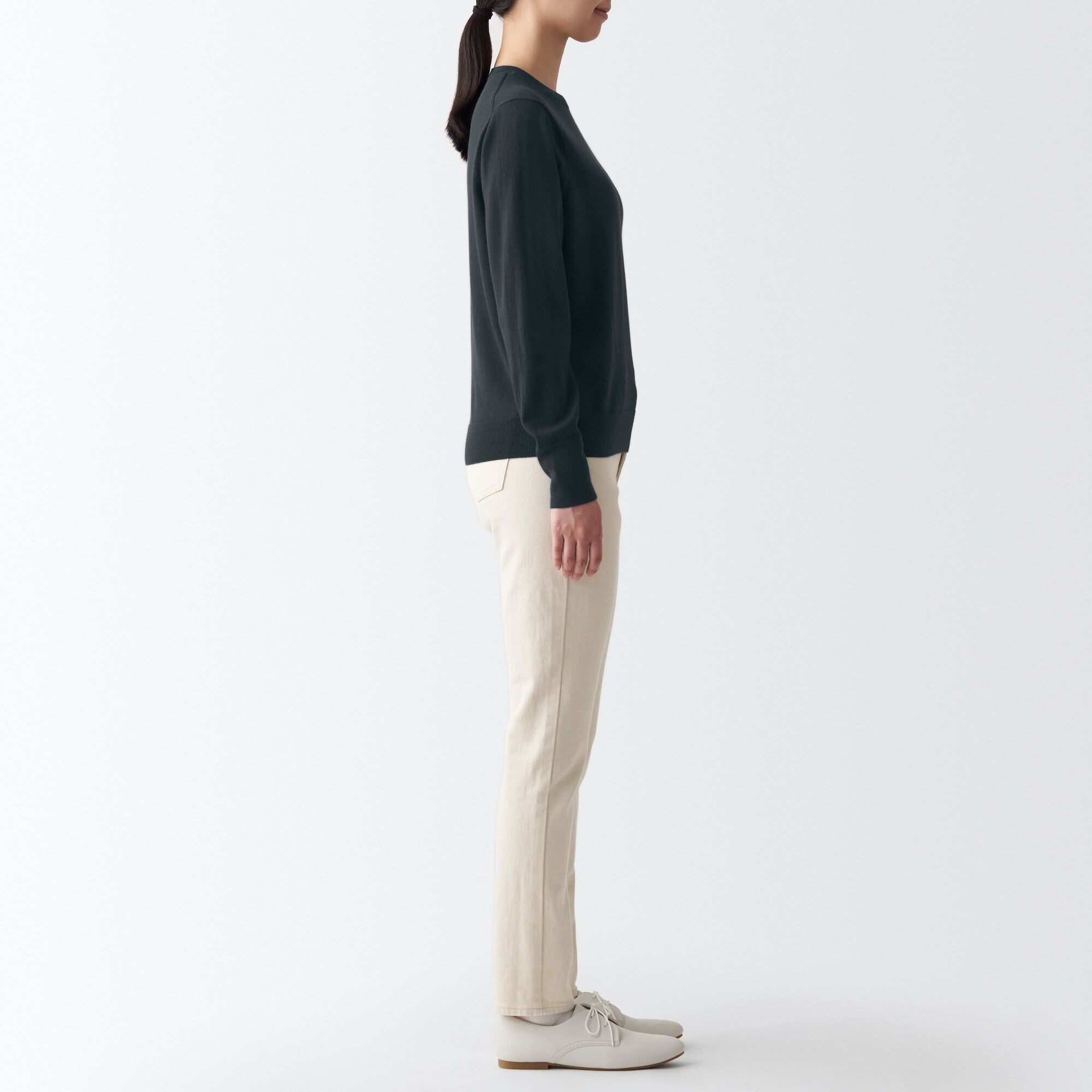 Women's Washable High Gauge Wool Crew Neck Sweater