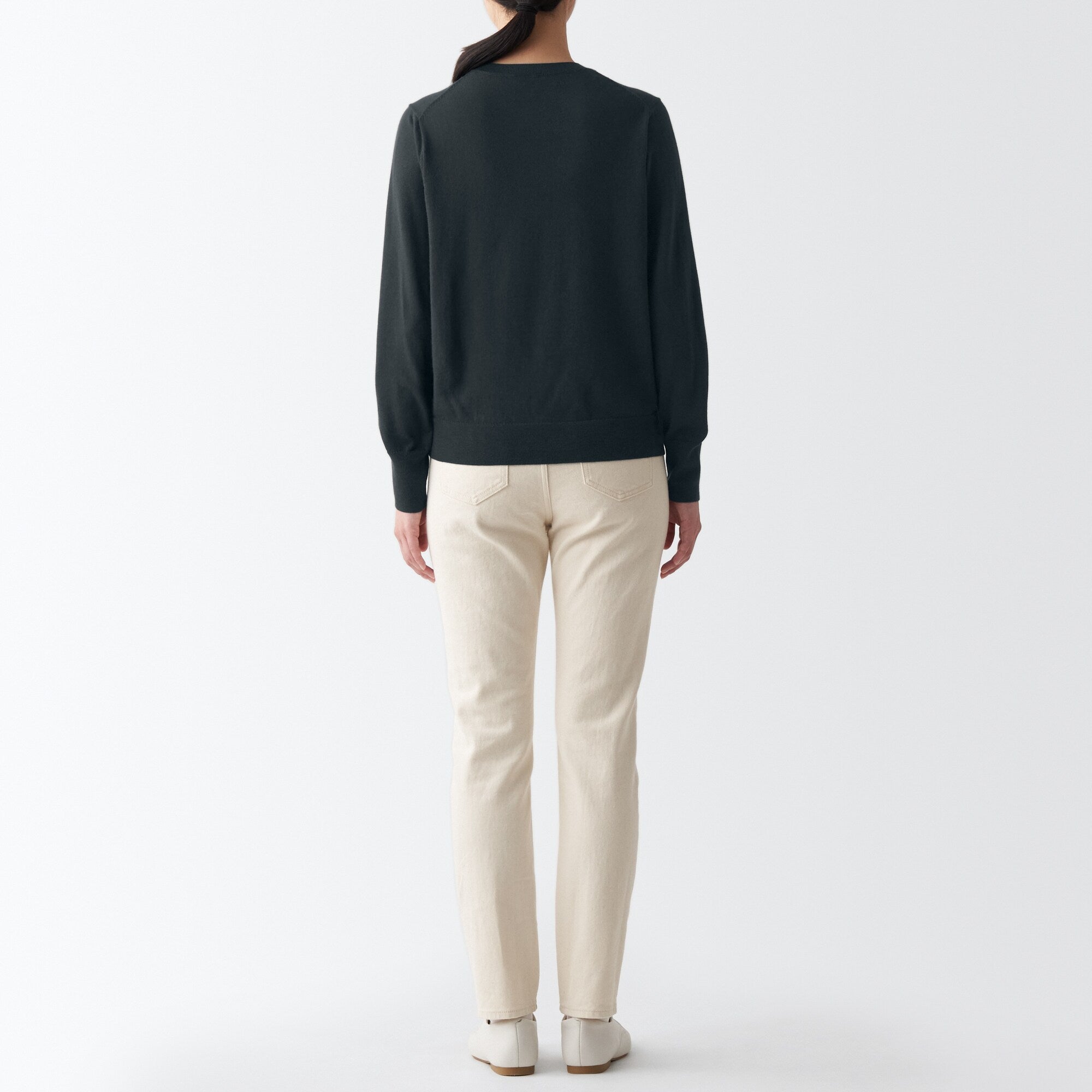 Women's Washable High Gauge Wool Crew Neck Sweater