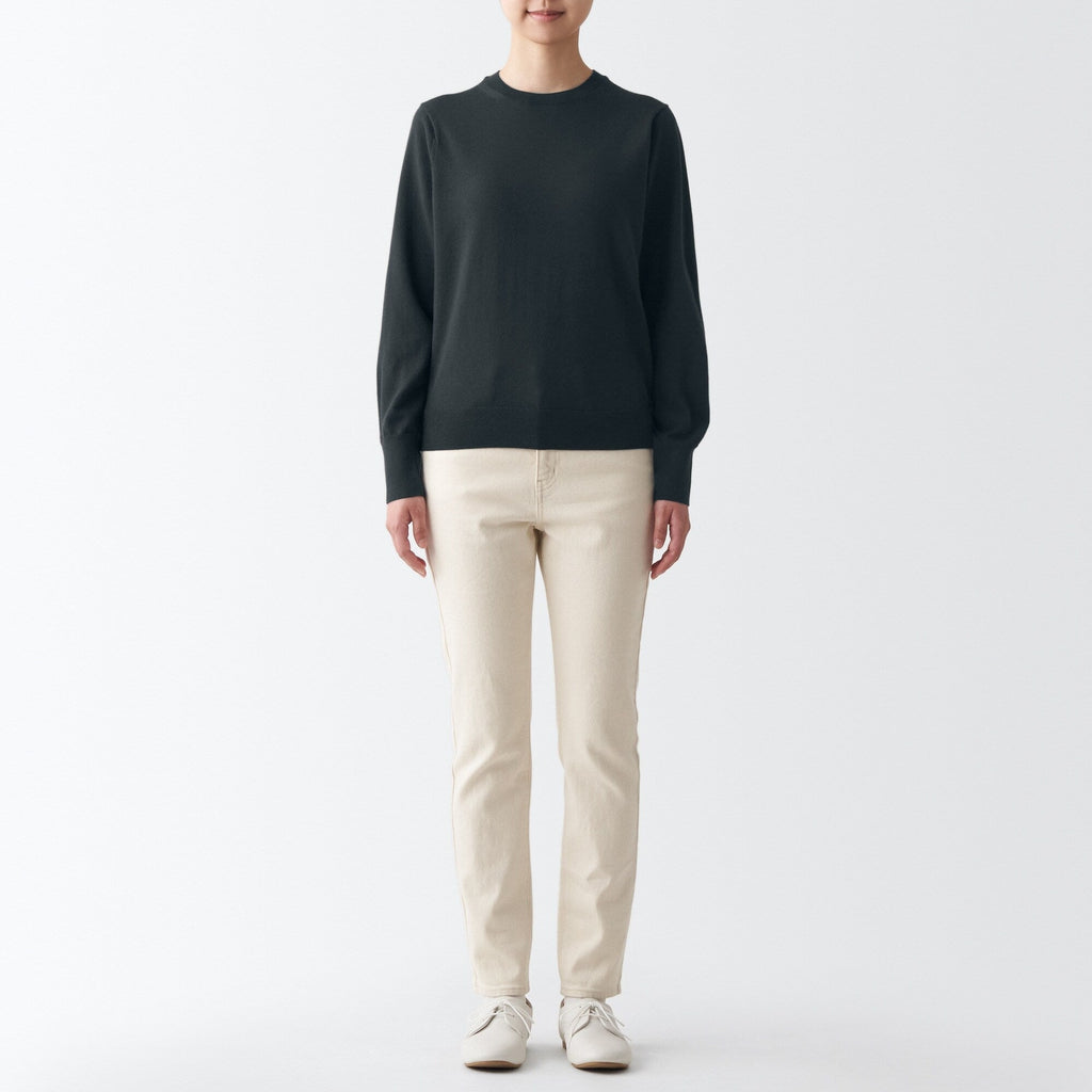 Women's Washable High Gauge Wool Crew Neck Sweater