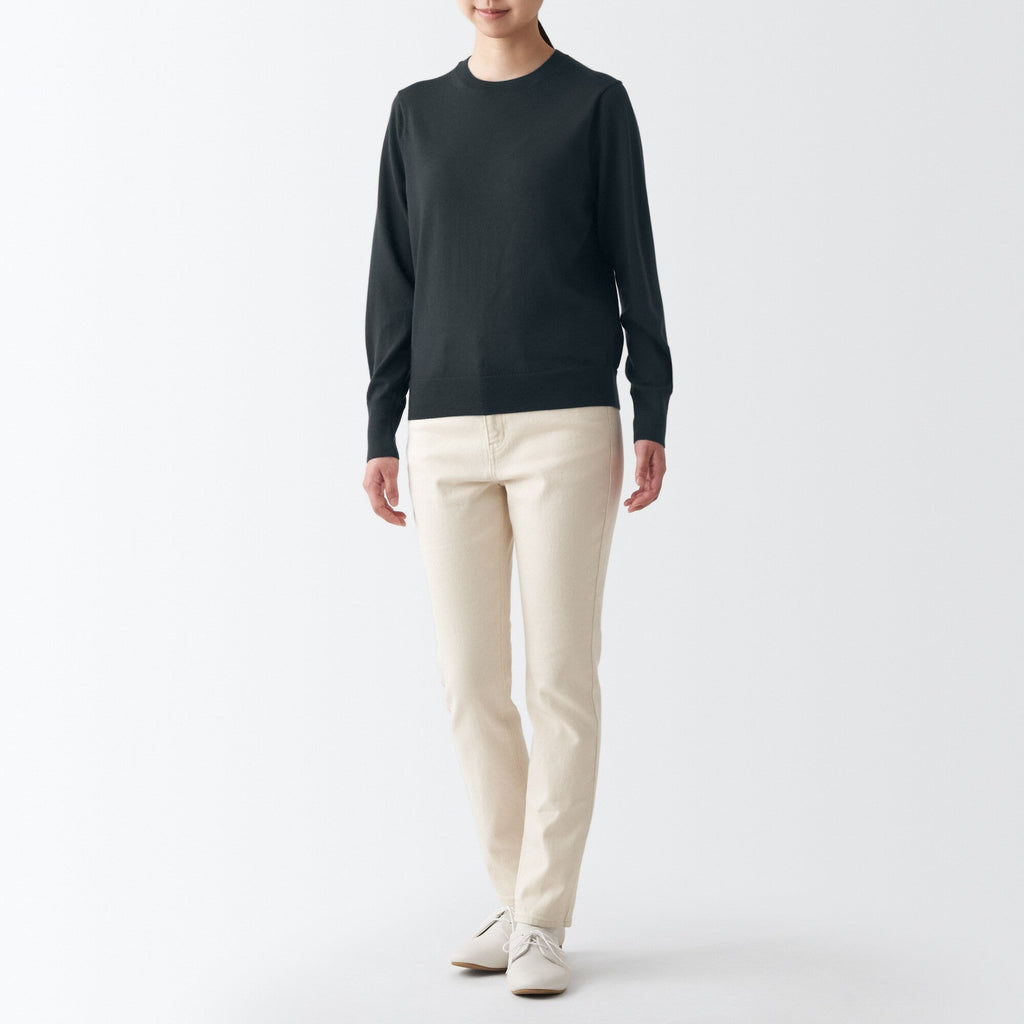 Women's Washable High Gauge Wool Crew Neck Sweater