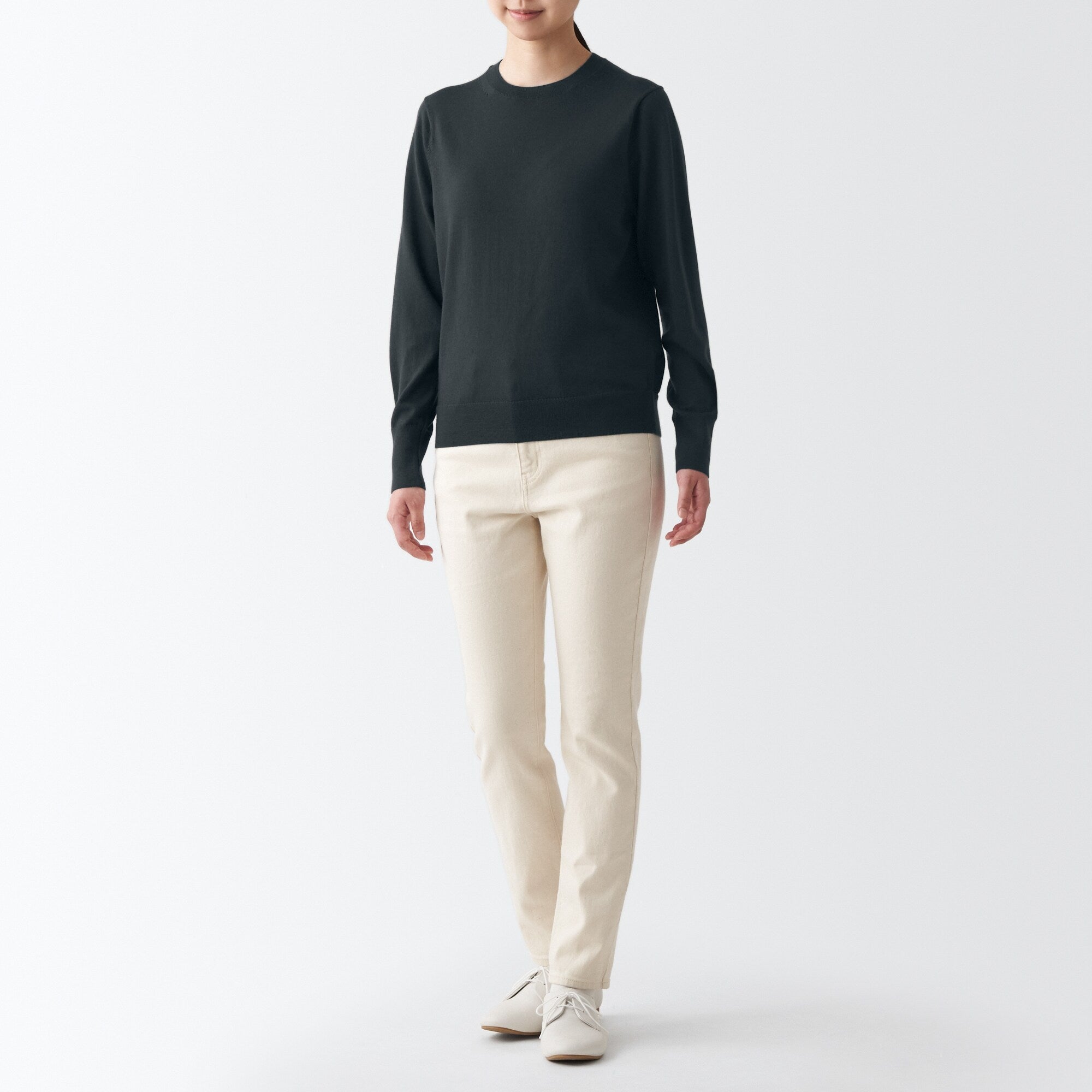 Women's Washable High Gauge Wool Crew Neck Sweater