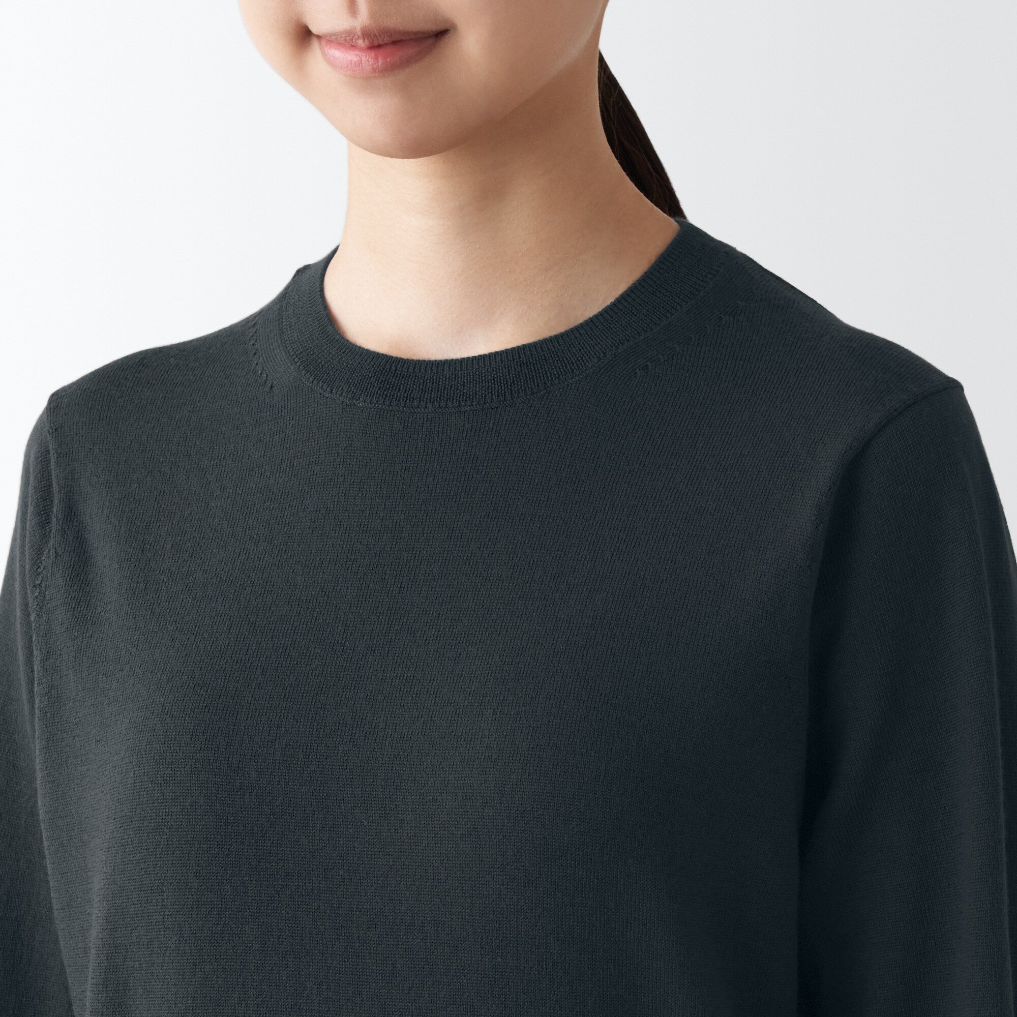 Women's Washable High Gauge Wool Crew Neck Sweater