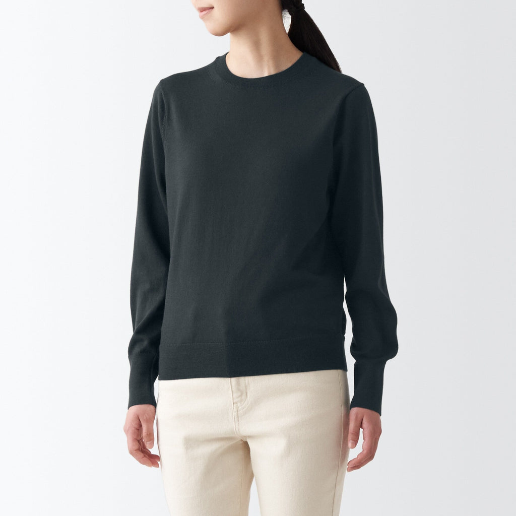 Women's Washable High Gauge Wool Crew Neck Sweater