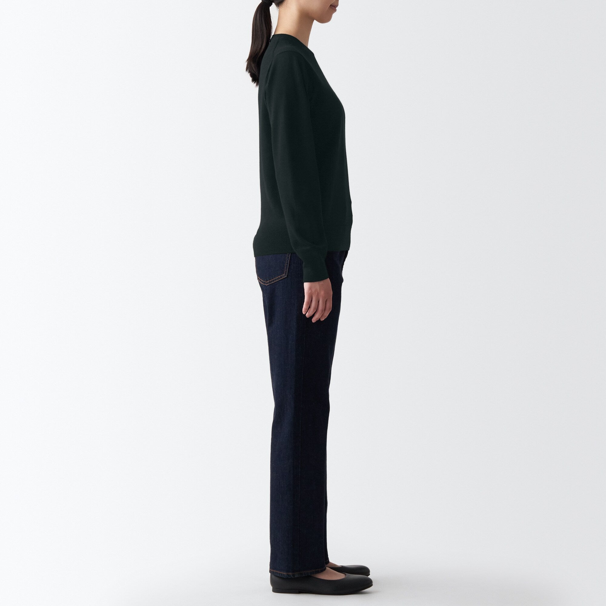 Women's Washable High Gauge Wool Crew Neck Sweater
