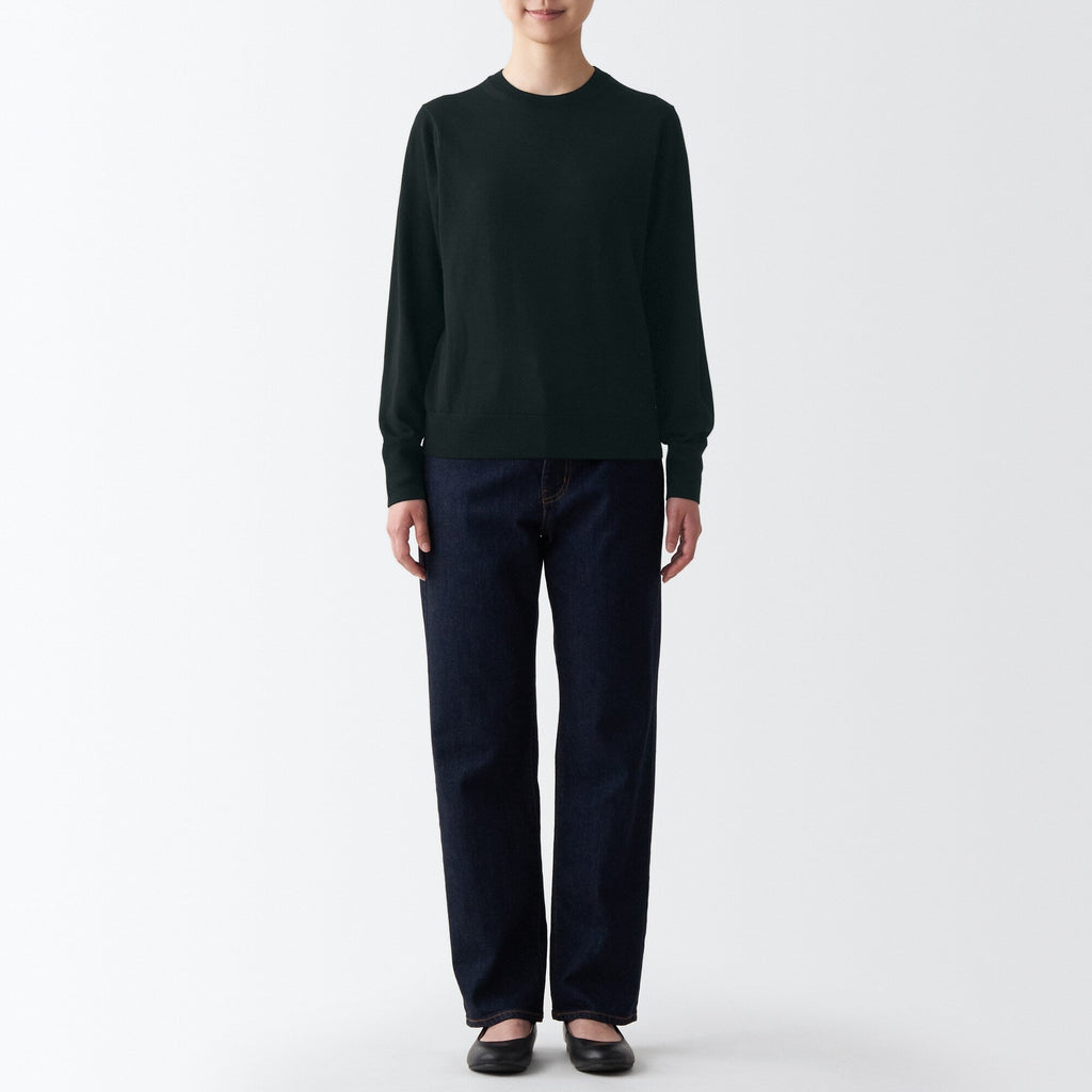 Women's Washable High Gauge Wool Crew Neck Sweater