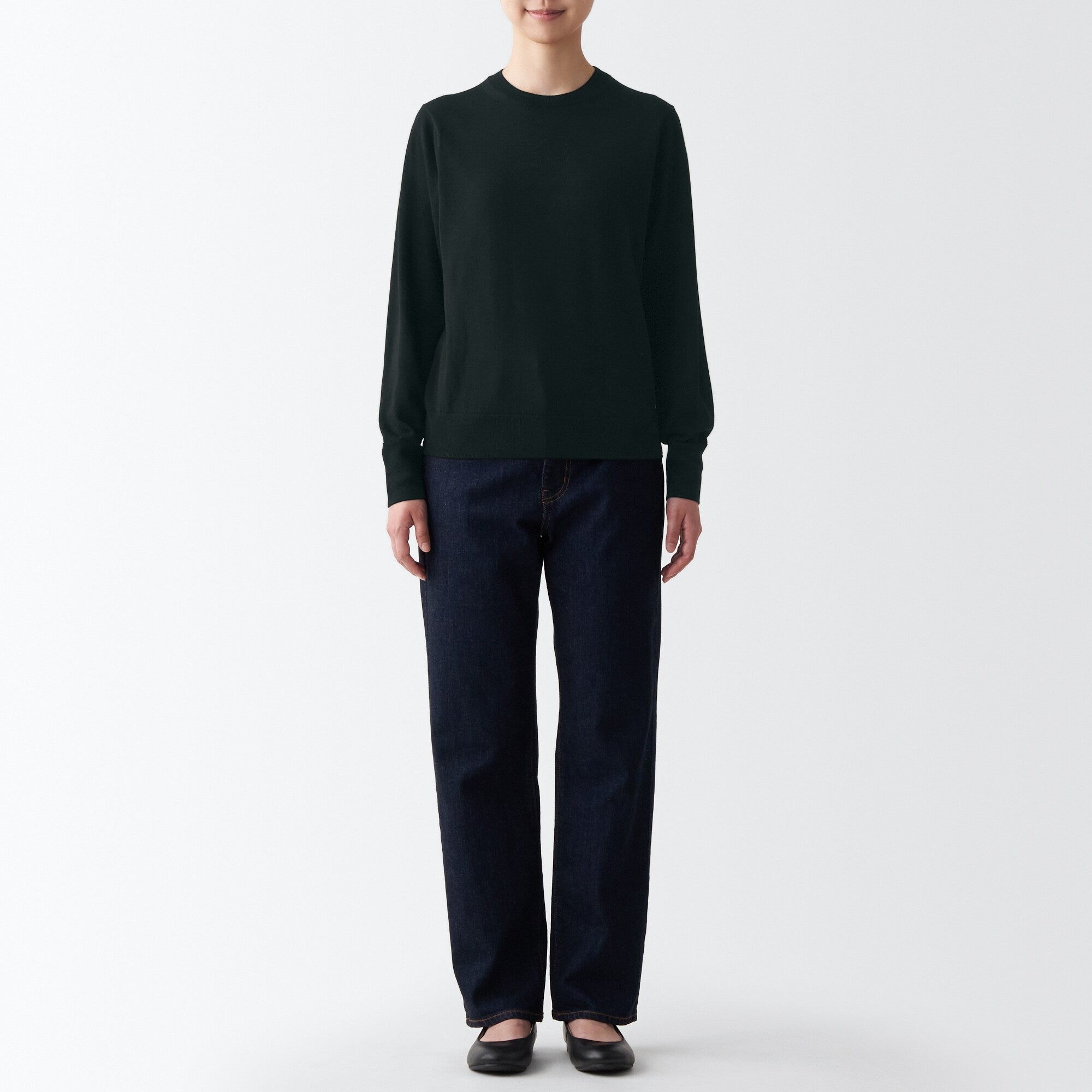 Women's Washable High Gauge Wool Crew Neck Sweater