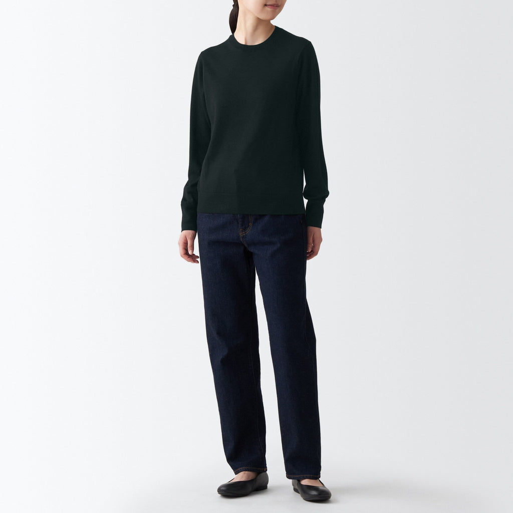 Women's Washable High Gauge Wool Crew Neck Sweater