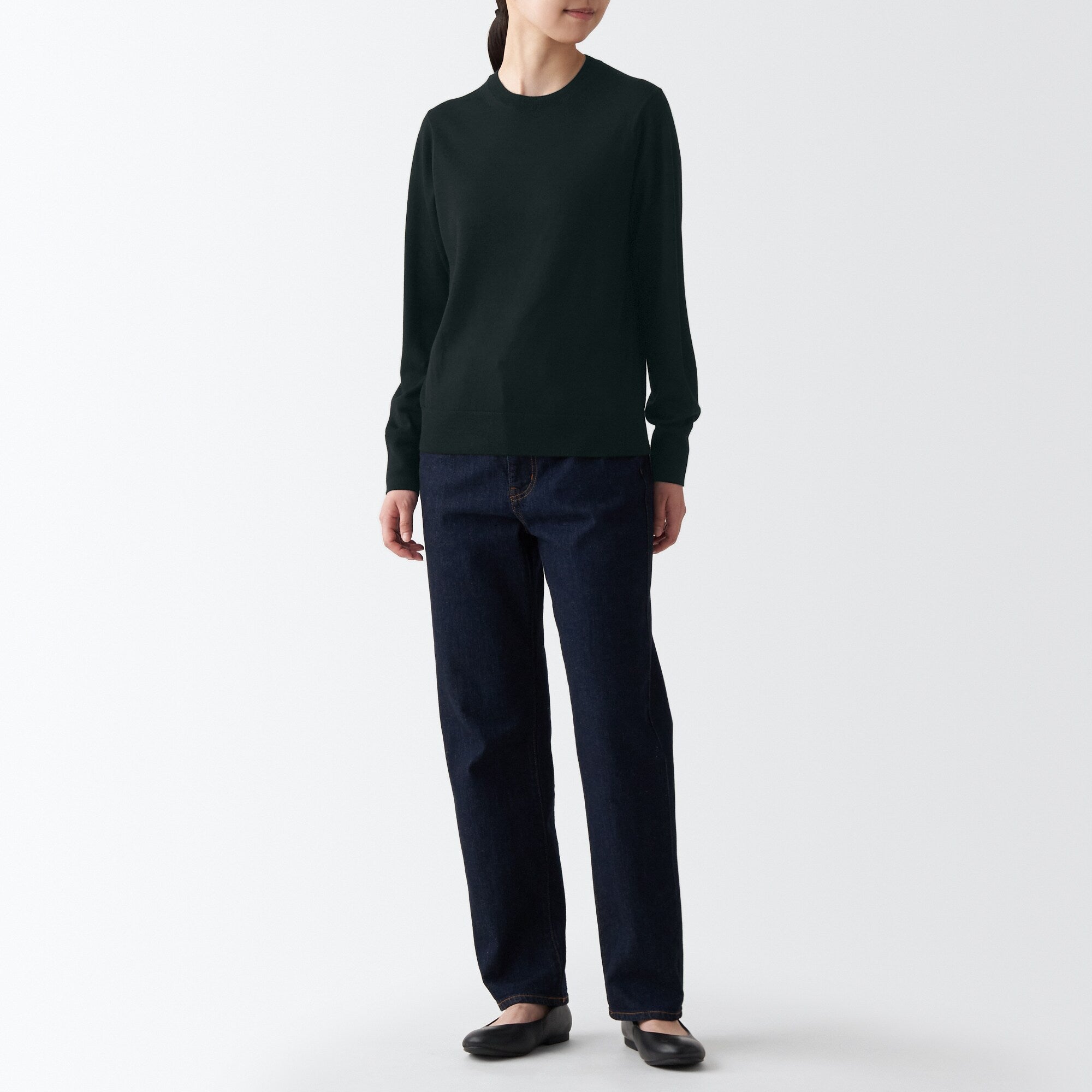 Women's Washable High Gauge Wool Crew Neck Sweater