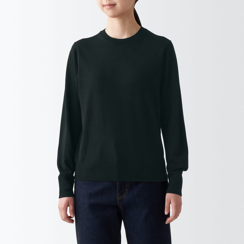 Women's Washable High Gauge Wool Crew Neck Sweater