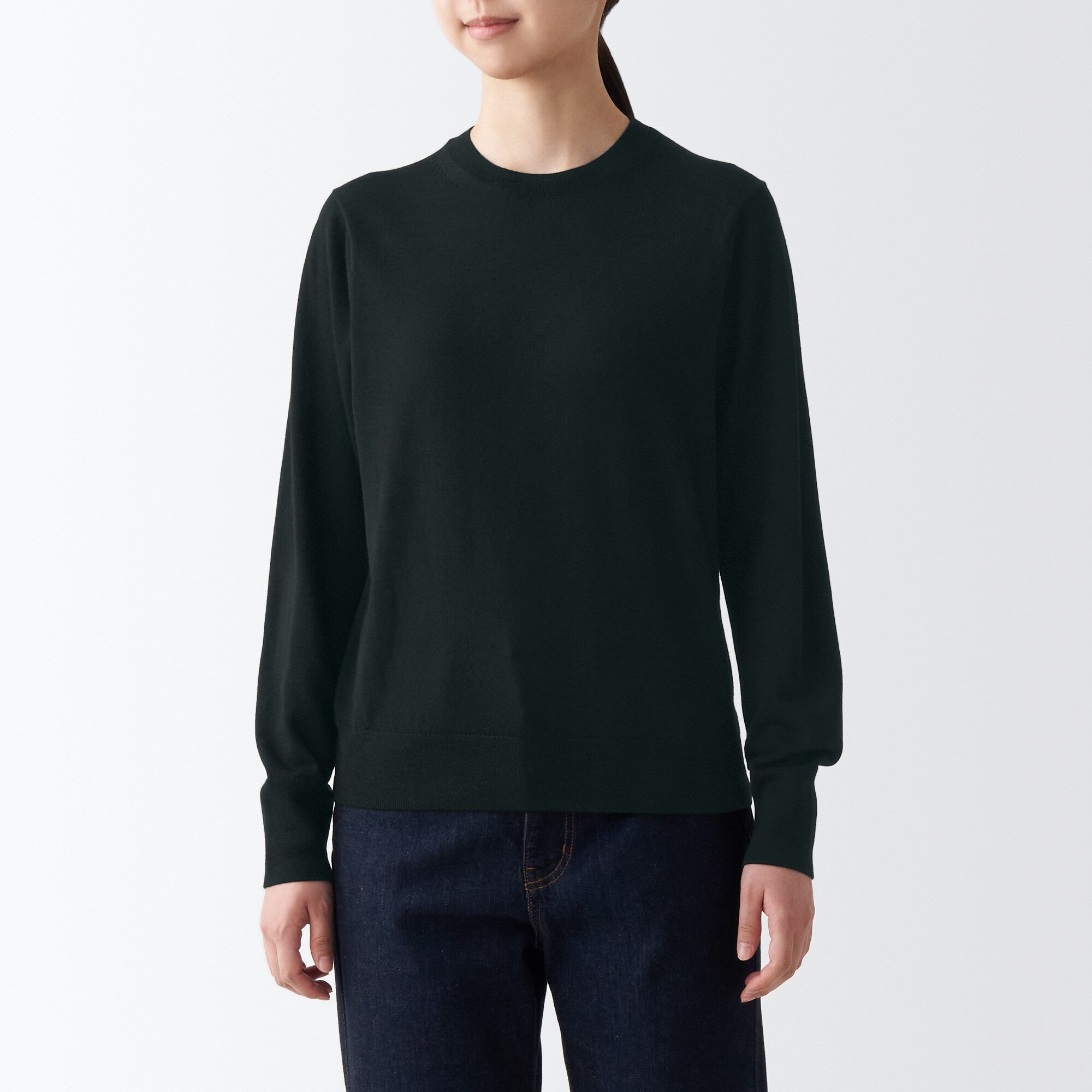 Women's Washable High Gauge Wool Crew Neck Sweater
